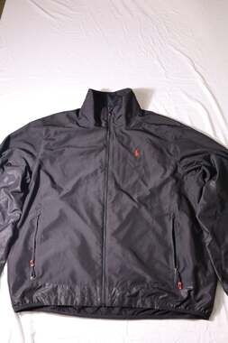 Polo Sport Ralph Lauren Performance Windbreaker Jacket Black Red Pony Logo